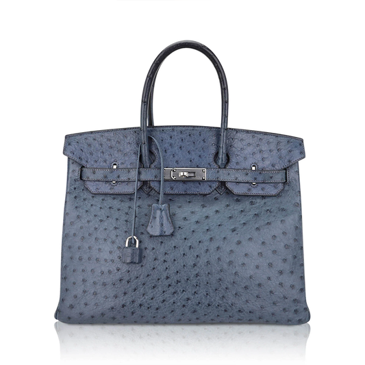 Deep Muted Royal Blue Distinct Dotted Bumpy Grain Spacious Structured Hand Tote With Tonal Neat Edge Stitching, Brushed Silvery Twist Lock Hardware And Coordinating Dotted Suspended Tag Compact Square Metal Padlock Charm