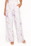 Fitted Pant in Purple Floral